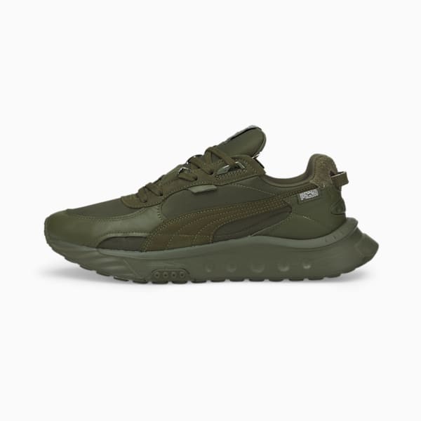 PUMA x MAISON KITSUNE Wild Rider Unisex Sneakers, Rifle Green-Rifle Green, extralarge-IND