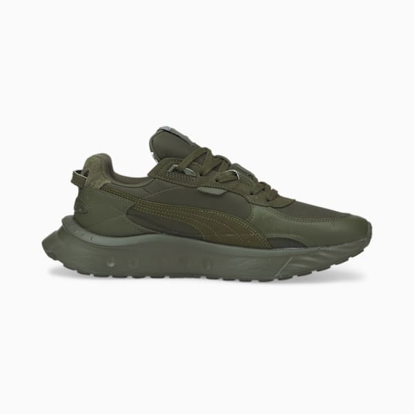 PUMA x MAISON KITSUNE Wild Rider Unisex Sneakers, Rifle Green-Rifle Green, extralarge-IND
