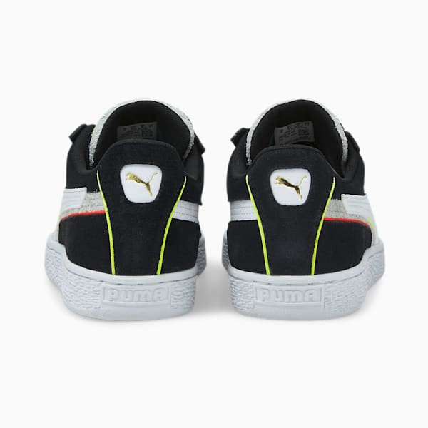 suede displaced basketball shoes