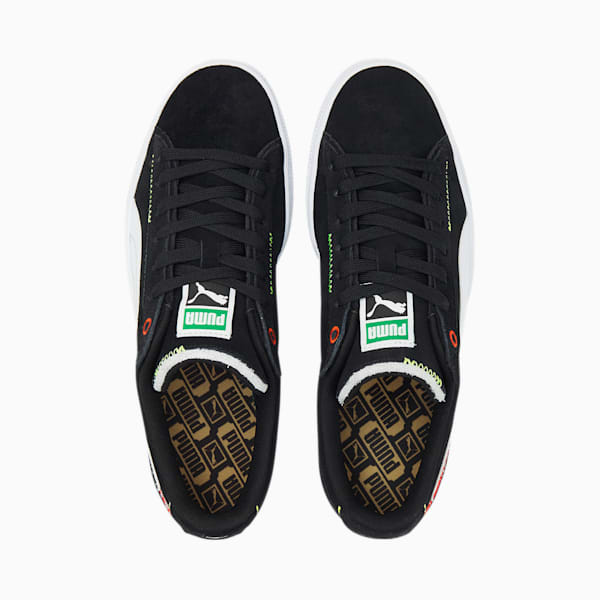 suede displaced basketball shoes
