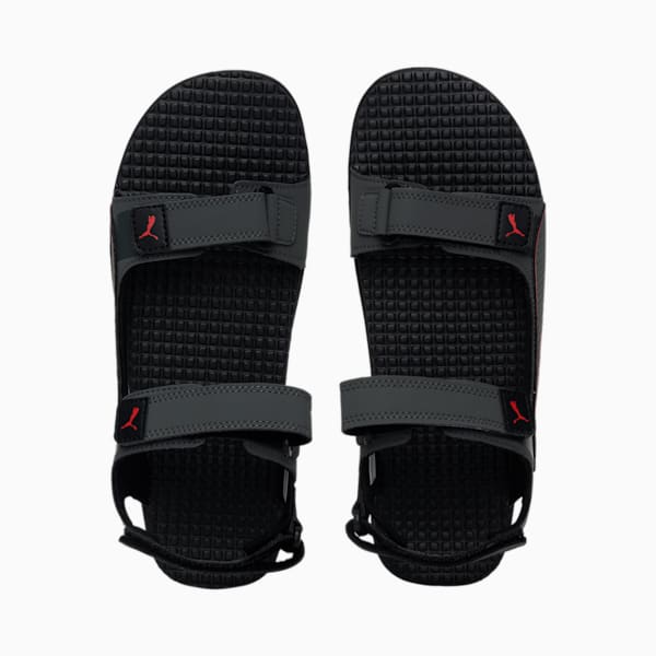Sporty Unisex Sandals, Dark Shadow-Puma Black-High Risk Red, extralarge-IND
