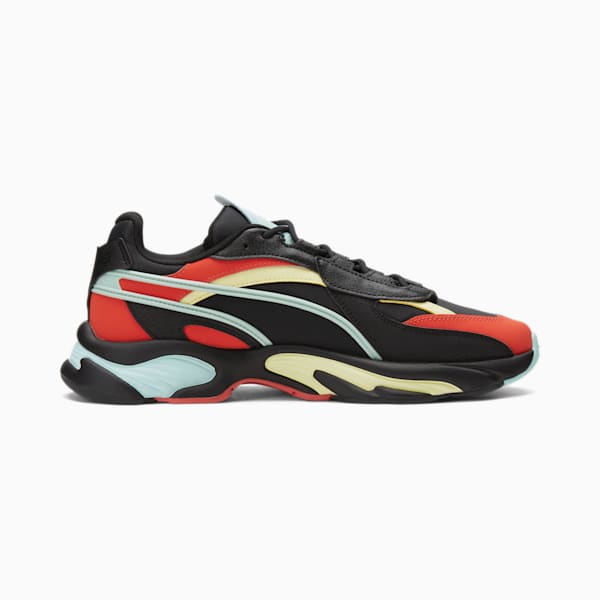 RS-Connect FR Sneakers, Puma Black-Grenadine-Eggshell Blue-Yellow Pear