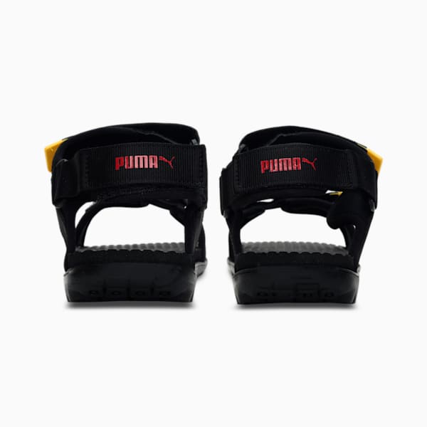 Coast  Men's Sandals, Puma Black-Super Lemon-High Risk Red, extralarge-IND