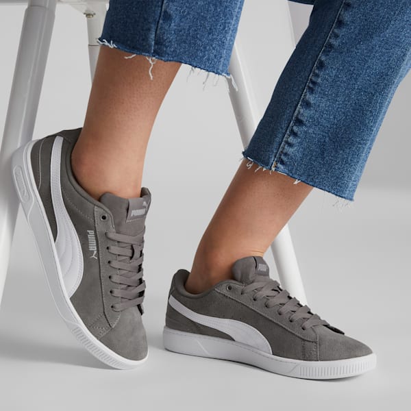 Baskets Vikky V3 Femme, Steel Gray-Puma White-Puma White-Puma Silver, extralarge
