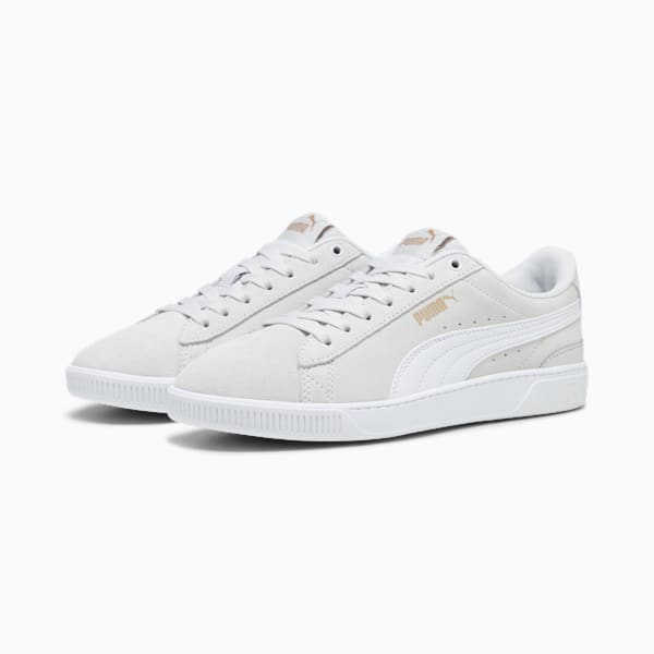 Vikky V3 Women's Sneakers, Feather Gray-PUMA White-PUMA Gold, extralarge