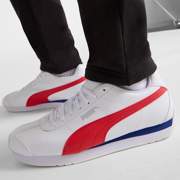 Turin III Men's Sneakers, Puma White-High Risk Red-Limoges, extralarge