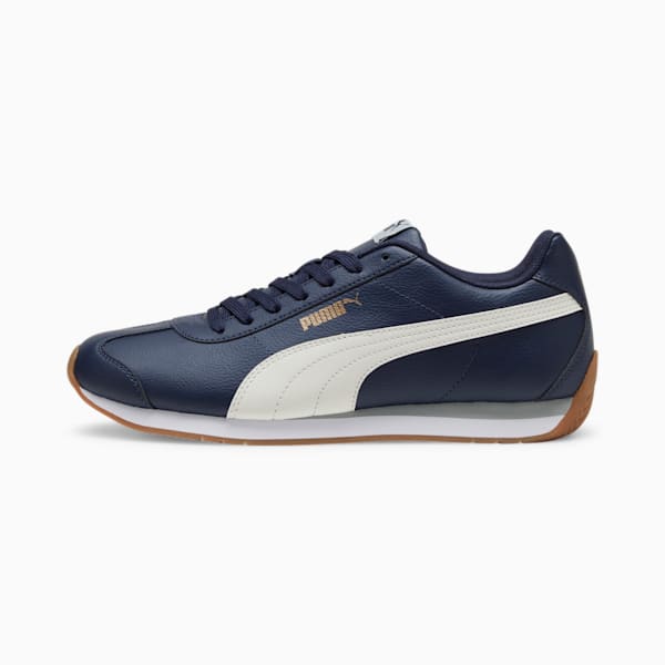 Turin III Men's Sneakers, PUMA Navy-Vapor Gray-Cool Mid Gray-PUMA Gold, extralarge