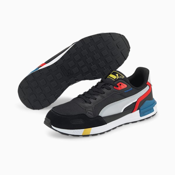 Graviton Tera Unisex Sneakers, Puma Black-Puma White-Harbor Mist-High Risk Red, extralarge-IND