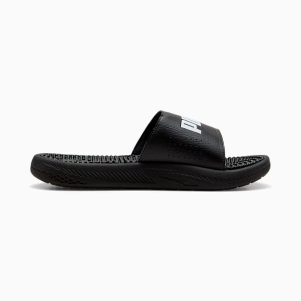 SOFTRIDE Massage Men's Slides, Puma Black-Puma White, extralarge-AUS