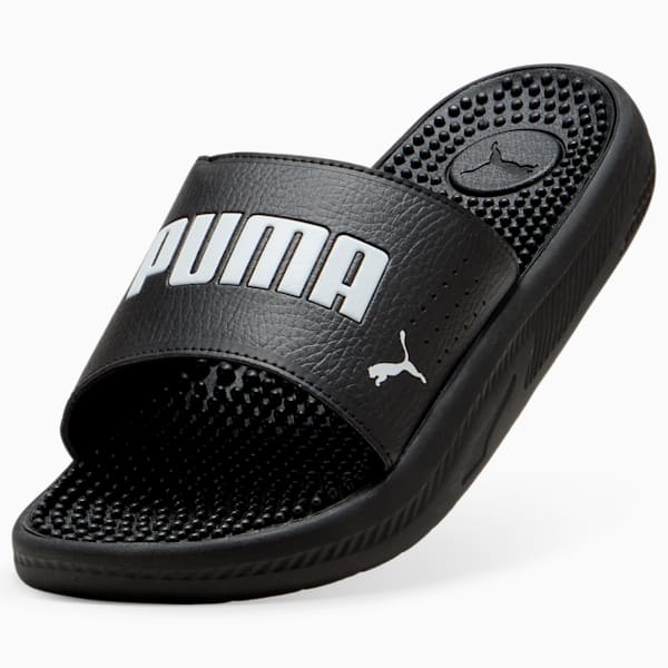 SOFTRIDE Massage Men's Slides, Puma Black-Puma White, extralarge-AUS