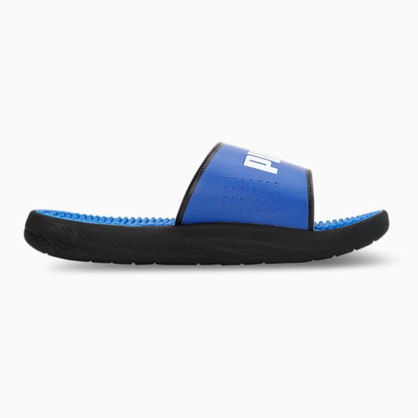 SOFTRIDE Massage Men's Slides, Royal Sapphire-PUMA White-PUMA Black, extralarge-IND