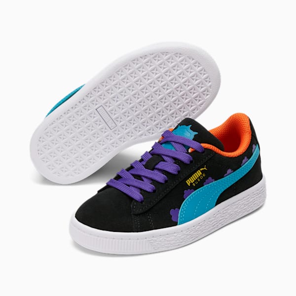 PUMA x RUGRATS Suede Little Kids' Sneakers, Puma Black-Caribbean Sea, extralarge