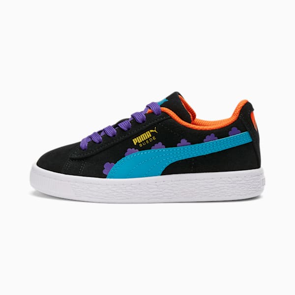 PUMA x RUGRATS Suede Little Kids' Sneakers, Puma Black-Caribbean Sea, extralarge