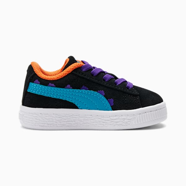 PUMA x RUGRATS Suede Toddler Shoes, Puma Black-Caribbean Sea, extralarge