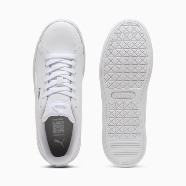 Tenis Vikky v3 Cuero para mujer, Puma White-Puma White-Puma Silver, extralarge