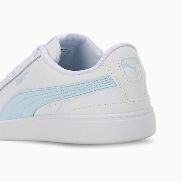 Vikky V3 Leather Women's Sneakers, PUMA White-Icy Blue, extralarge-IND