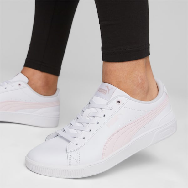 Vikky V3 Leather Women's Sneakers, PUMA White-Galaxy Pink, extralarge-IND