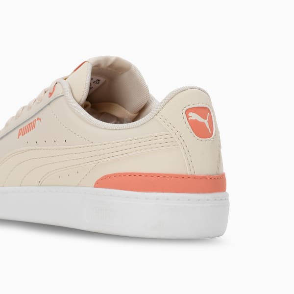 Vikky V3 Leather Women's Sneakers, Alpine Snow-Deeva Peach-PUMA White, extralarge-IND