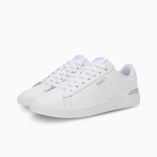 Vikky V3 Leather Women's Sneakers, PUMA White-Frosted Dew, extralarge-IND
