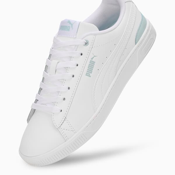 Vikky V3 Leather Women's Sneakers, PUMA White-Frosted Dew, extralarge-IND