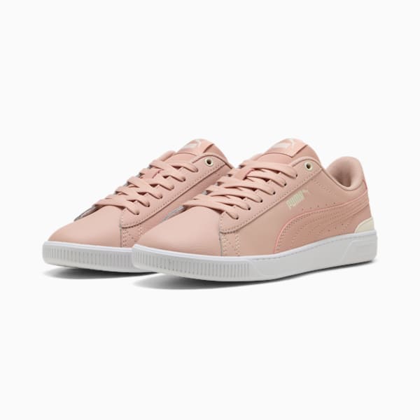 ウィメンズ ビッキー V3 レザー スニーカー, Rose Quartz-Frosted Ivory-PUMA White, extralarge-JPN
