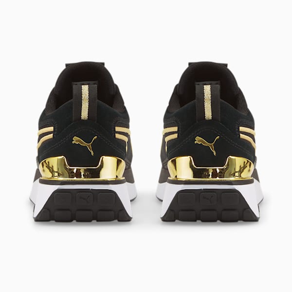 ウィメンズ クルーズ ライダー メタリック スニーカー, Puma Black-Puma Team Gold, extralarge-JPN