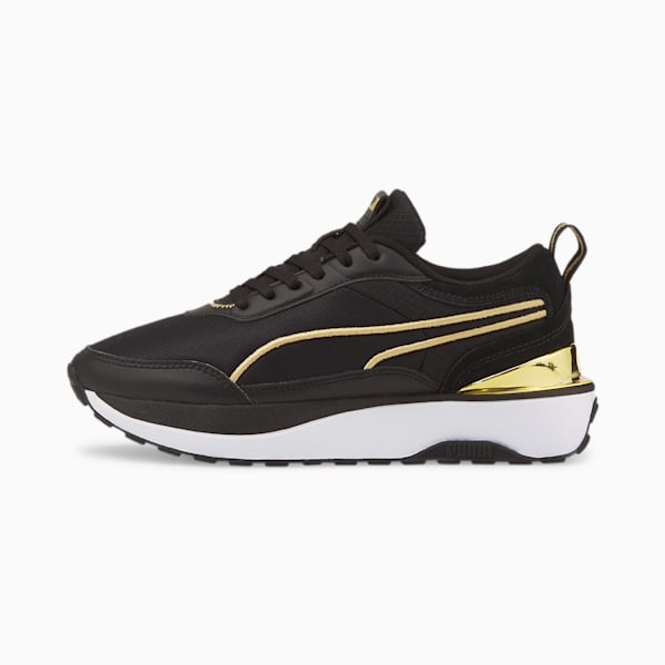 ウィメンズ クルーズ ライダー メタリック スニーカー, Puma Black-Puma Team Gold, extralarge-JPN