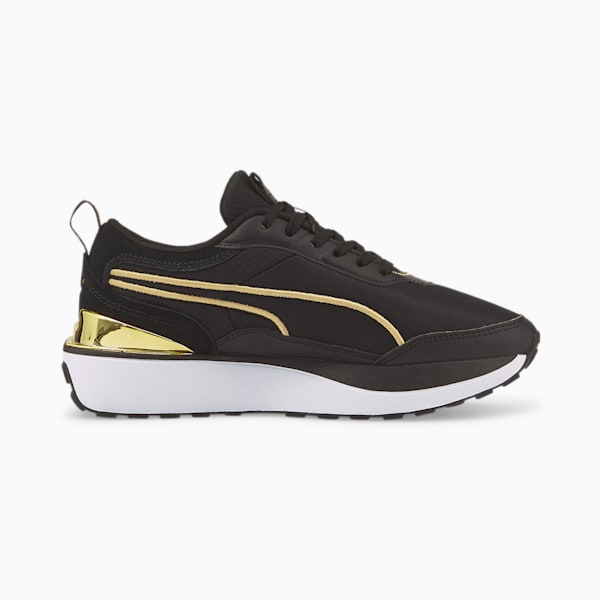 ウィメンズ クルーズ ライダー メタリック スニーカー, Puma Black-Puma Team Gold, extralarge-JPN