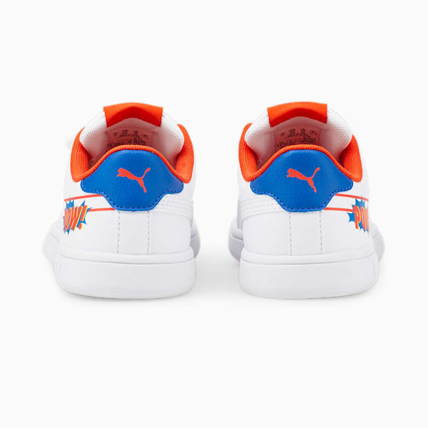 Puma Smash v2 Comics V Infant Sneakers, Puma White-Cherry Tomato-Victoria Blue, extralarge-IND