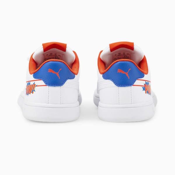 Tenis infantiles Smash v2 Comics V, Puma White-Cherry Tomato-Victoria Blue, extralarge