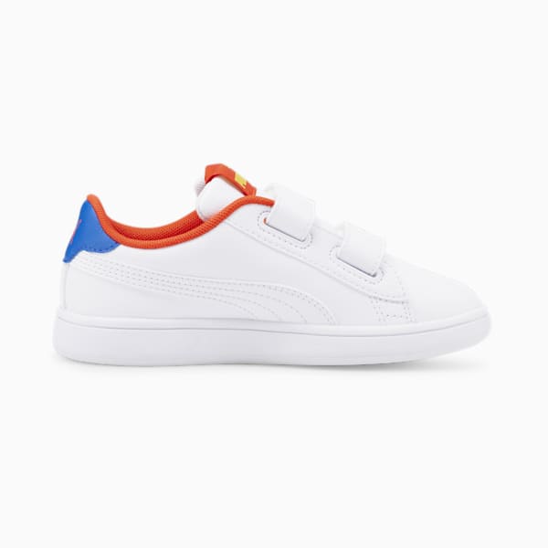 Tenis infantiles Smash v2 Comics V, Puma White-Cherry Tomato-Victoria Blue, extralarge