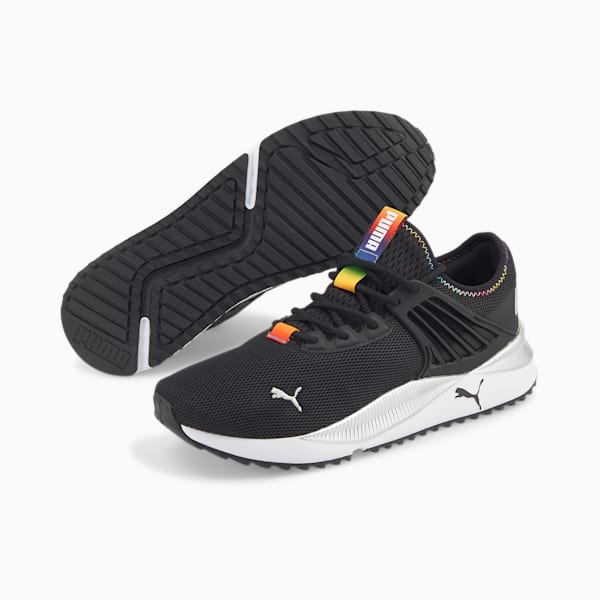 Pacer Future Rainbow Hues Unisex Shoes, Puma Black-Puma Silver, extralarge-IND