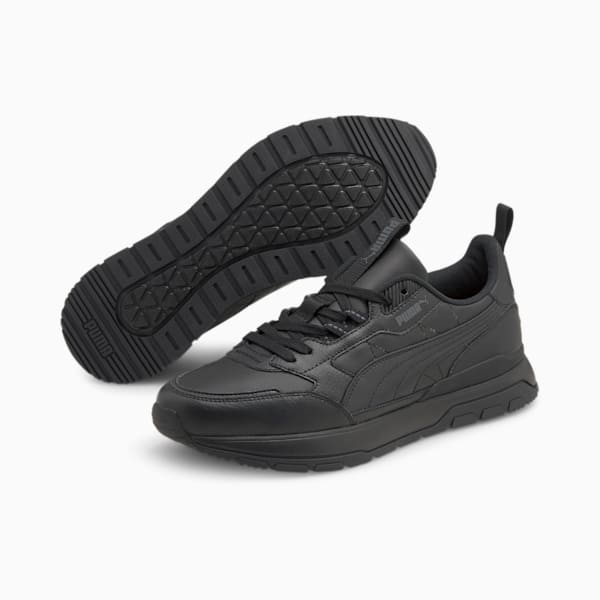 R78 Trek Lth Unisex Sneakers, Puma Black-Puma Black, extralarge-IND