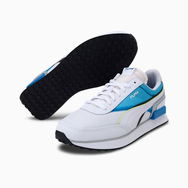 Future Rider Double Tech Unisex Sneakers, Puma White-Puma Black-Future Blue, extralarge-IND