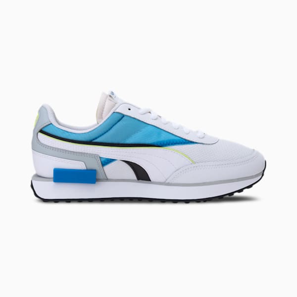 Future Rider Double Tech Unisex Sneakers, Puma White-Puma Black-Future Blue, extralarge-IND