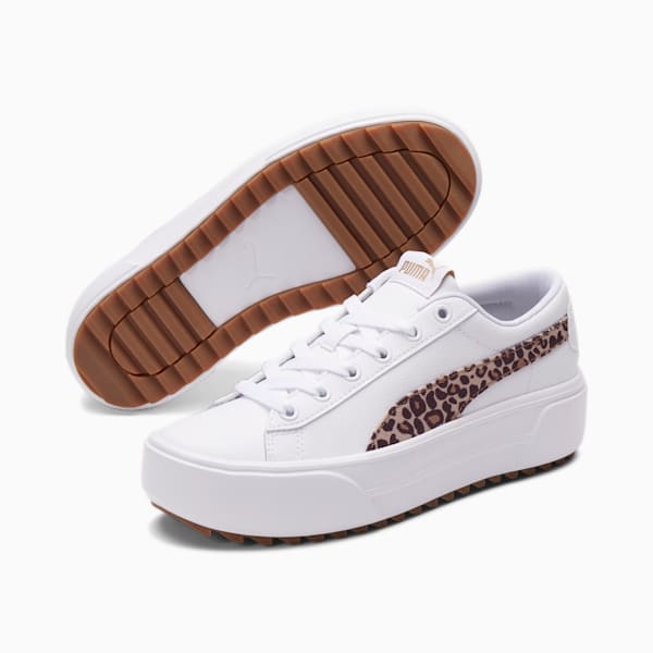Kaia Platform Leo Women's Sneakers, Puma White-Croissant-Fudge, extralarge