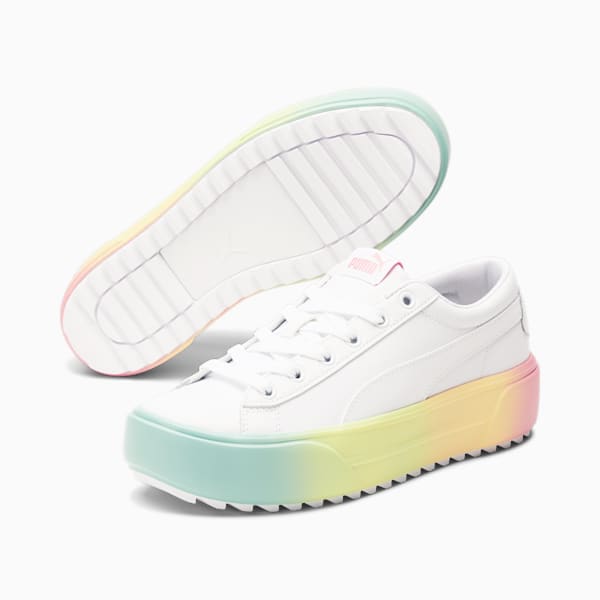 Kaia Platform Fade Women's Sneakers, Puma White-Puma White-Peony, extralarge