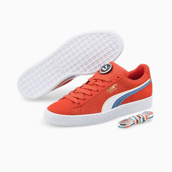 Suede Go For Sneakers, Firelight-Puma White-Vallarta Blue, extralarge