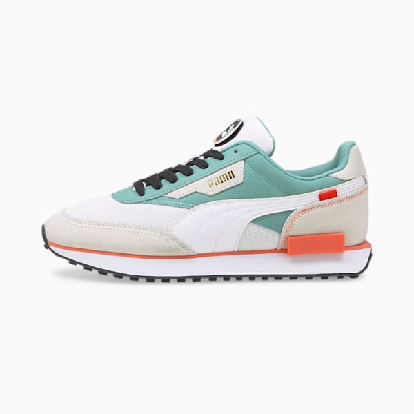Future Rider Go For Unisex Sneakers, Puma White-Mineral Blue, extralarge-AUS