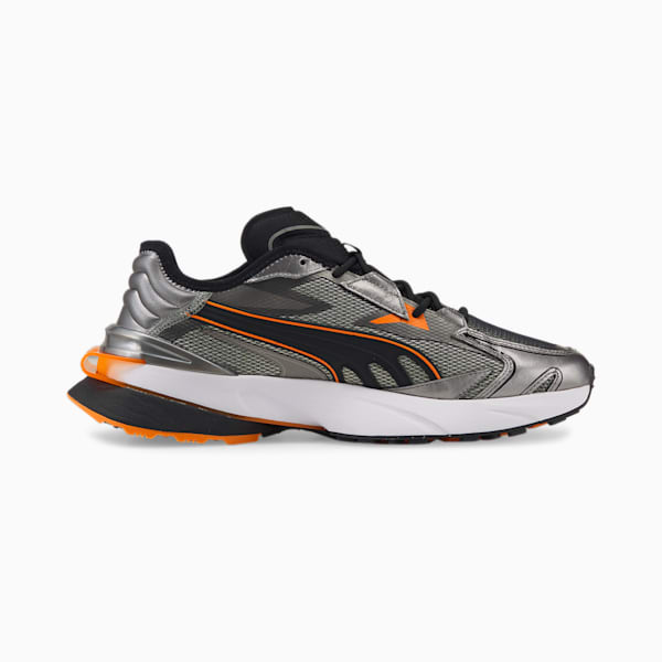 PWRFRAME OP-1 Chrome Roads Unisex Sneakers, Puma Aged Silver-Puma Black-Vibrant Orange, extralarge-IND