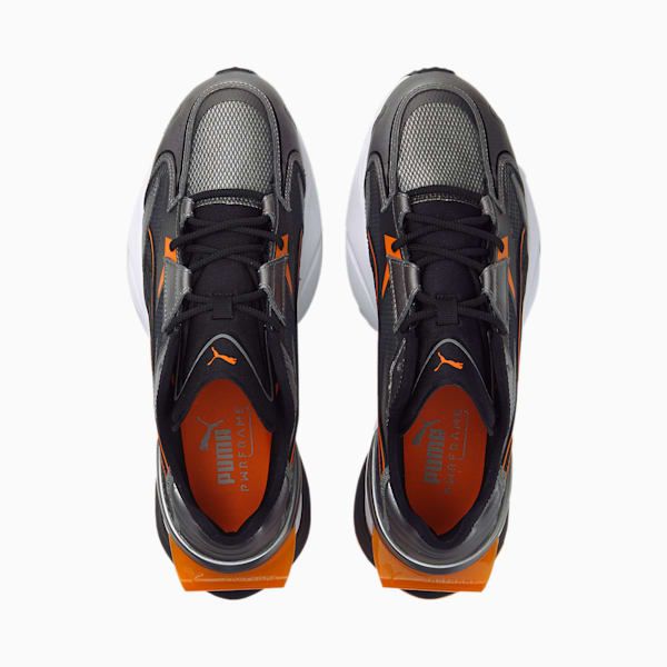 PWRFRAME OP-1 Chrome Roads Unisex Sneakers, Puma Aged Silver-Puma Black-Vibrant Orange, extralarge-IND