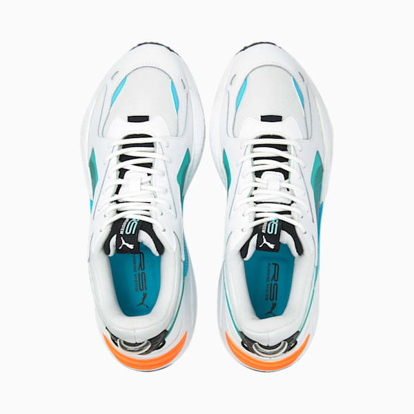 RS-X SPLIT Unisex Sneakers, Puma White-Puma Black-Blue Atoll