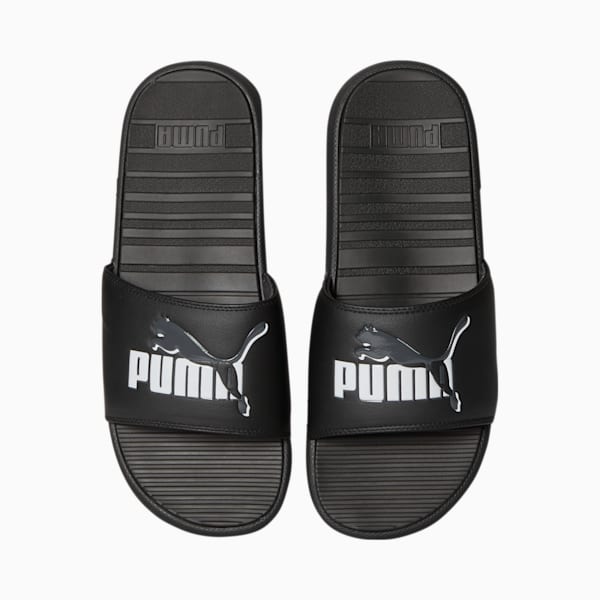 Cool Cat Leap Men's Slides, Puma Black-Dark Shadow-Puma White, extralarge