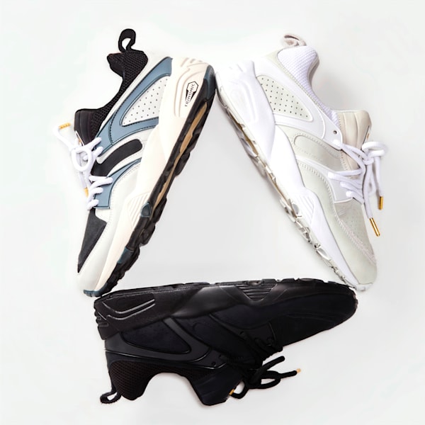 ユニセックス ブレイズ オブ グローリー プレミアム スニーカー, Puma White-Nimbus Cloud-Puma Team Gold