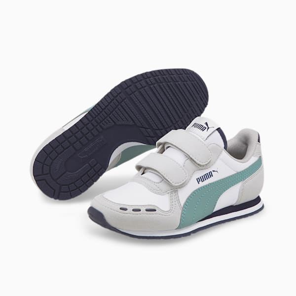キッズ カバナレーサー SL 20 V PS スニーカー 17-21cm, Puma White-Mineral Blue, extralarge-JPN