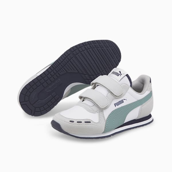 キッズ カバナレーサー SL 20 V スニーカー 17-21cm, Puma White-Mineral Blue, extralarge-JPN