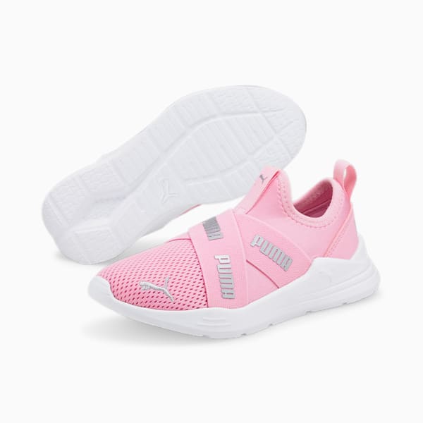 PUMA Wired Kids' Slip-on Shoes, PRISM PINK-Puma Silver