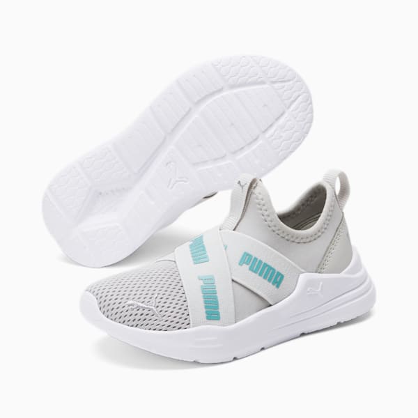 Puma slip ons silver kids store