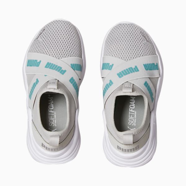 Tenis infantiles con diseño fácil de poner Wired Run, Gray Violet-Porcelain-Puma Silver, extralarge