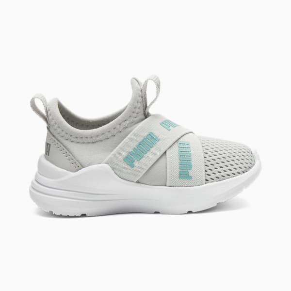 Tenis para bebés con diseño fácil de poner Wired Run, Gray Violet-Porcelain-Puma Silver, extralarge